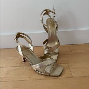 Elegant Gold Strappy Heels